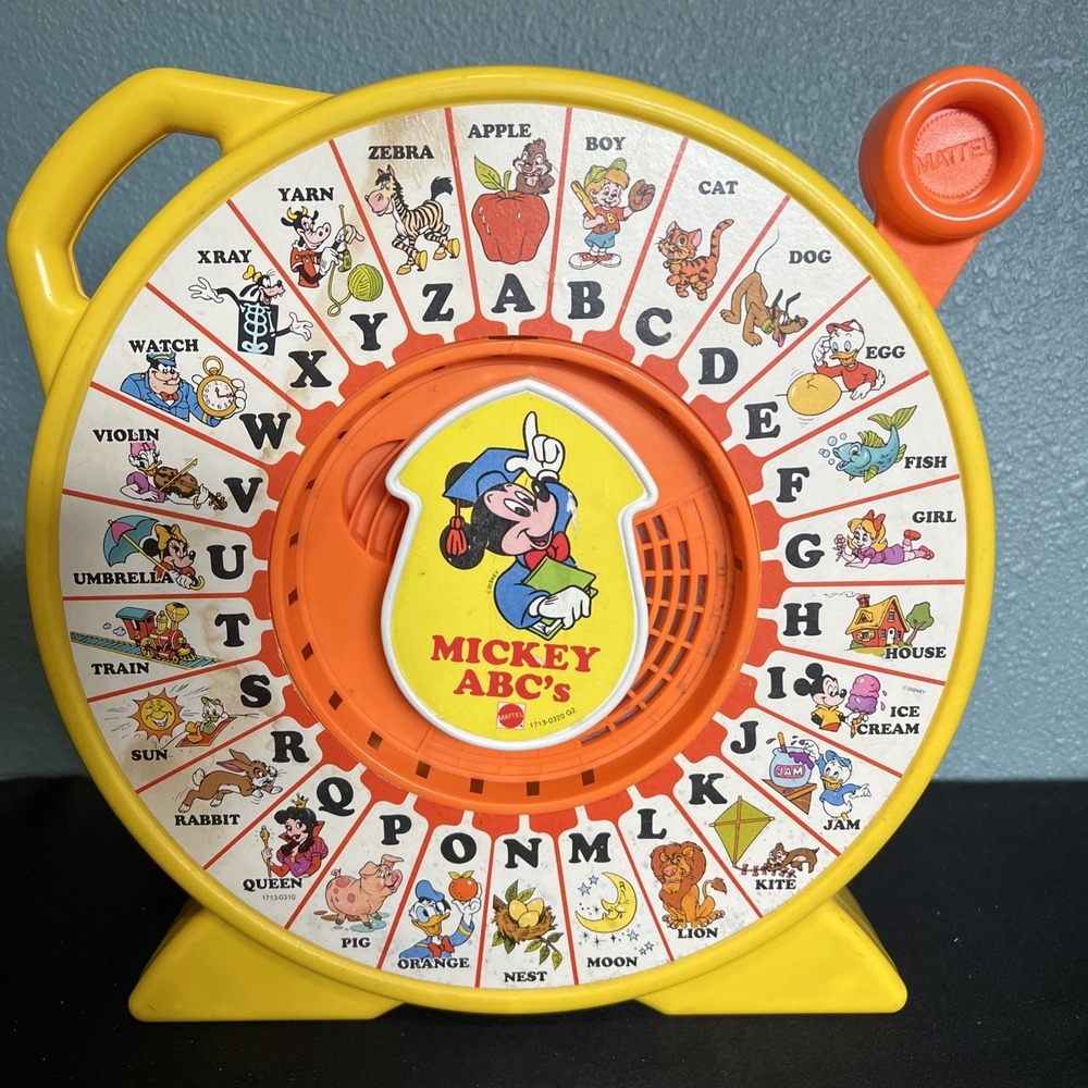 Vintage 1989 Mattel Disney‎ See 'N Say Mickey Mouse ABC's Learning Toy Works!